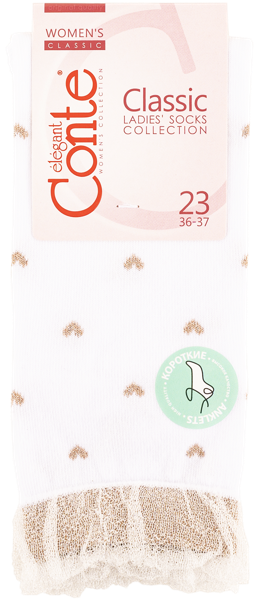 Изображение Носки размер 23 женские Конте 20С-105СП белые воздушные Конте СПА к/у, 1 пара