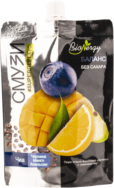 Изображение Смузи без сахара Биоэнерджи баланс чиа Сава Томская ПК пауч, 120 г