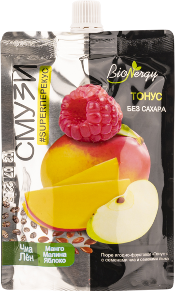 Изображение Смузи без сахара Биоэнерджи тонус чиа лен Сава Томская ПК пауч, 120 г