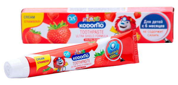 Изображение Зубная паста с 6 месяцев Кодомо лайон аромат клубники Лайон к/у, 40 мл