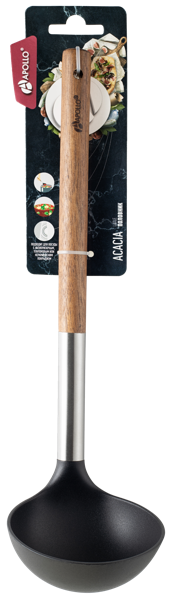 Изображение Половник серый Аполло акация с ручкой из дерева Аполло к/у, 1 шт