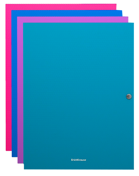 Изображение Папка на кнопке пластиковая Эрих Краузе а4 диагонал вивид ассорти Эрих Краузе , 1 шт