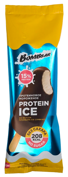 Изображение Мороженое эскимо с протеином Бомббар вкус пломбира на сливках Фитнес Фуд м/у, 70 г