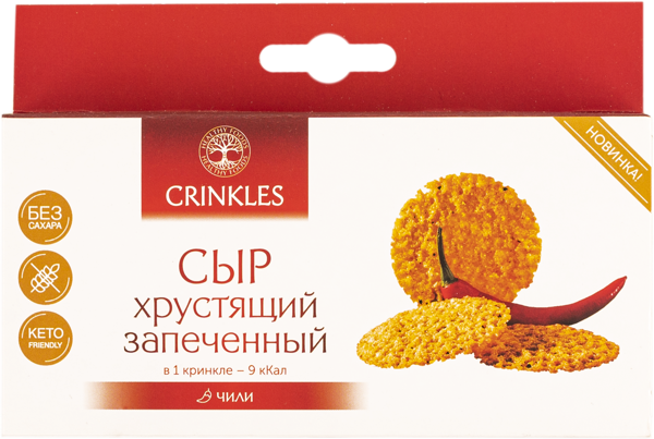 Изображение Сыр запеченный Кринклс медовый чили Хэлси Фудс кор, 18 г