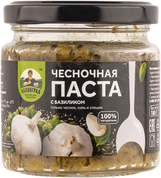 Изображение Паста чесночная Чесноград базилик Чесноград ТПК с/б, 200 г