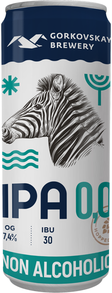 Изображение Пиво безалкогольное 0,05% Горьковская Пивоварня ипа Балтика ж/б, 0,33 л