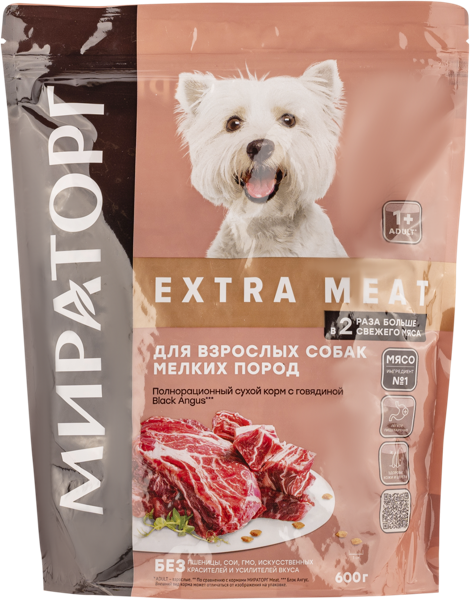 Изображение Корм для собак мелких пород Мираторг блэк ангус говядина Мираторг м/у, 600 г