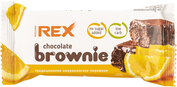Изображение Пирожное протеиновое Протеин Рекс брауни апельсиновое Роял Кейк м/у, 50 г