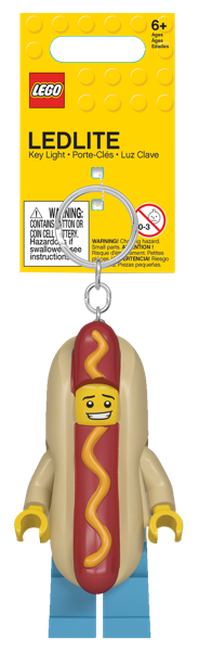 Изображение Брелок с фонариком для ключей Лего человек хот-дог Айкью Хонг к/у, 1 шт