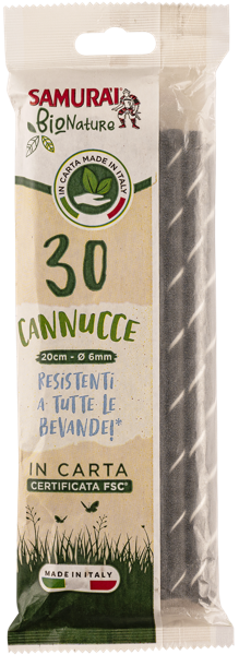 Изображение Трубочки для коктейля Самурай белые бумажные Сисма м/у, 30 шт