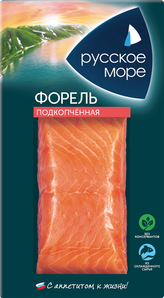 Изображение Рыба подкопченая с/с Русское Море форель филе кусок Русское Море в/у, 200 г