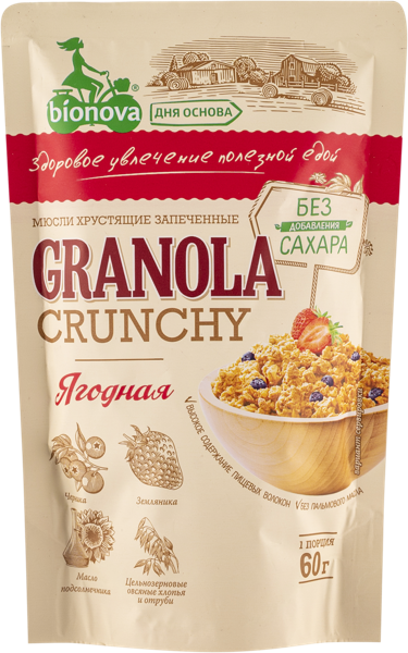 Изображение Мюсли Бионова кранчи ягодные Новапродукт АГ м/у, 60 г
