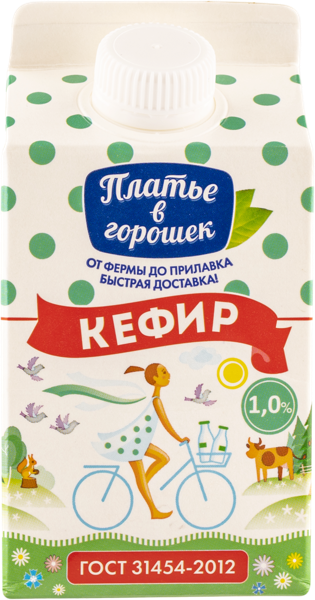 Изображение Кефир 1% Платье в горошек Новокубанский МК т/р, 450 г