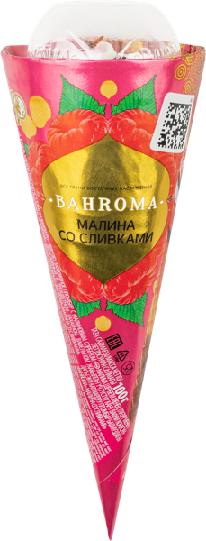 Изображение Мороженое сливочное Бахрома рожок малина Шин Лайн карт/уп, 100 г