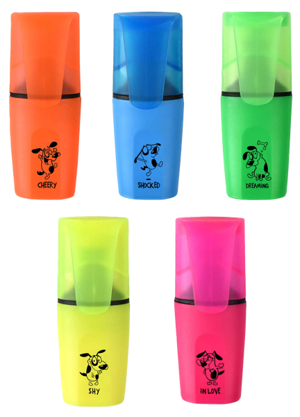 Изображение Текстовыделитель ассорти Феникс+ веселые песики Феникс+ , 1 шт