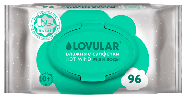 Изображение Салфетки влажные детские Ловулар хот вайнд халяль Ловулар ЛТД м/у, 96 шт