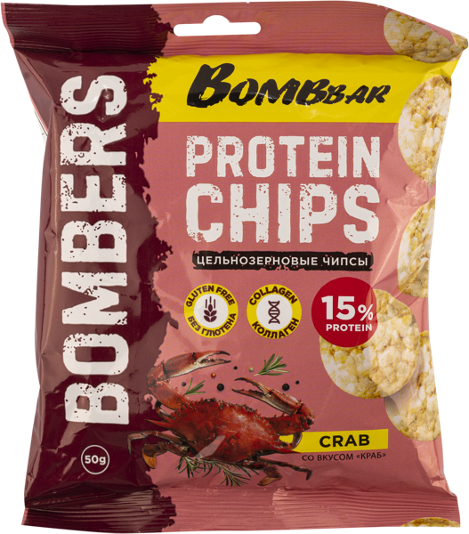 Изображение Чипсы из риса Бомббар протеин краб Фитнес Фуд м/у, 50 г