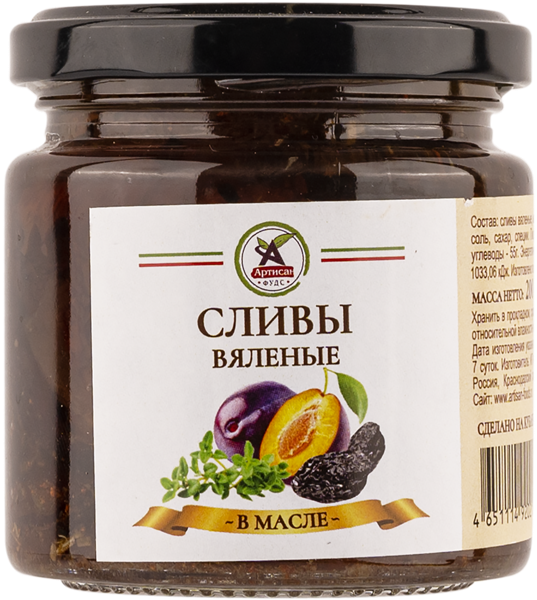 Изображение Сливы в масле Артисан фудс вяленые Арутюньян ИП с/б, 200 г