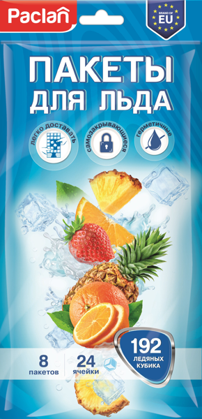 Изображение Пакеты для льда Паклан 192 кубика СеДо сп м/у, 8 шт