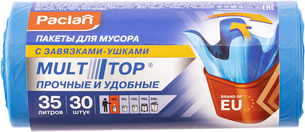Изображение Мешки для мусора 35л Паклан мультитоп СеДо сп м/у, 30 шт
