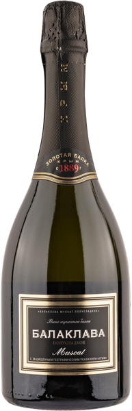 Изображение Вино игристое белое п/сл Балаклава ЗГУ мускат Золотая Балка с/б, 0,75 л