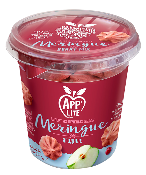 Изображение Меренга яблочная без сахара Эпп Лайт ягодное ассорти Правильные продукты п/б, 35 г