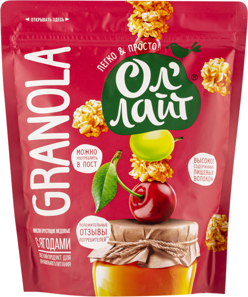 Изображение Мюсли Ол Лайт ягоды медовые Новапродукт АГ м/у, 280 г