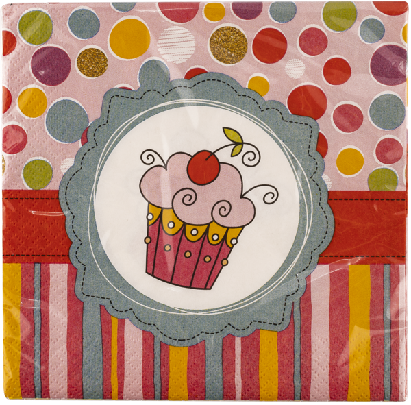 Изображение Салфетки 33см 3-х слойные Тортик розовые НД Плэй м/у, 20 шт