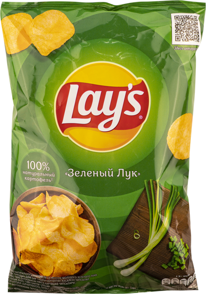 Изображение Чипсы картофельные Лейс зеленый лук Фрито Лей м/у, 140 г