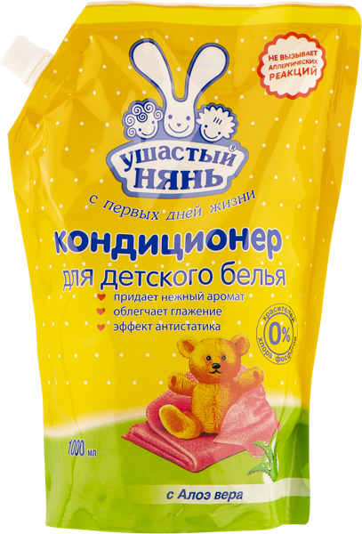 Изображение Кондиционер для белья Ушастый нянь алоэ вера детский Невская Косметика м/у, 1 л