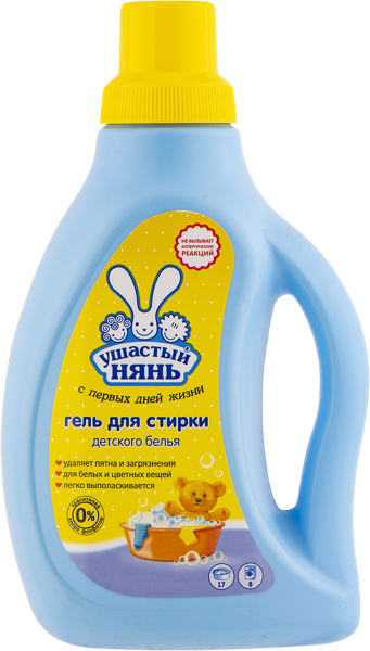 Изображение Средство для стирки жидкое Ушастый нянь без красителей Невская Косметика п/у, 750 мл
