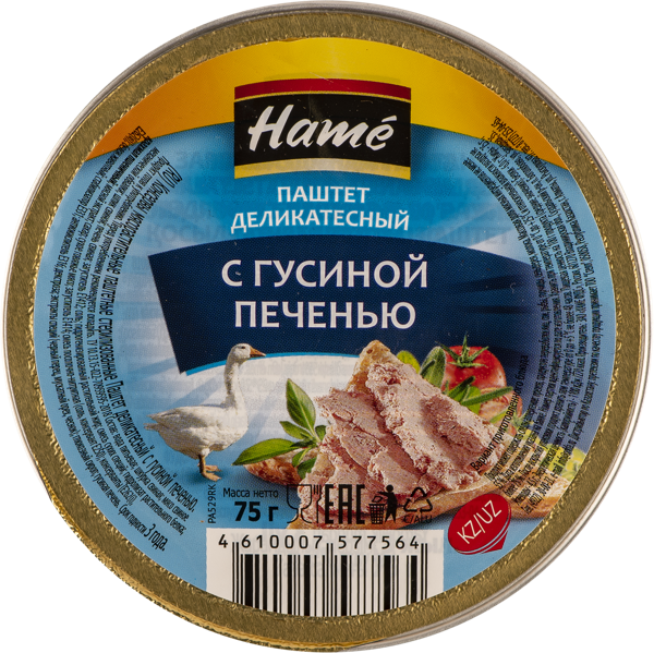 Изображение Паштет деликатесный Хаме с гусиной печенью Хаме Фудс ж/б, 75 г