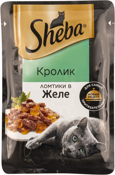 Изображение Корм для кошек Шеба кролик ломтики в желе Марс м/у, 75 г