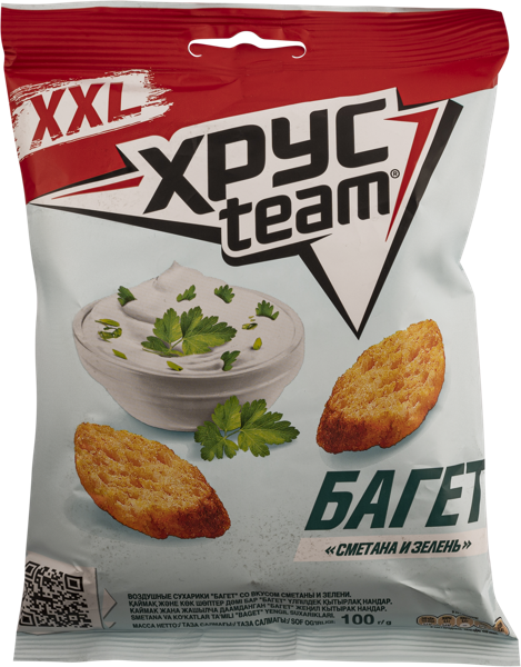 Изображение Сухарики пшеничные Хрустим багет сметана зелень Фрито Лей м/у, 100 г
