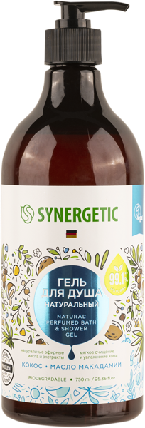 Изображение Гель для душа Синергетик БИО кокос и масло макадамии Синергетик п/у, 750 мл