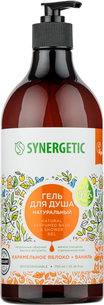 Изображение Гель для душа Синергетик БИО карамельн яблоко и ваниль Синергетик п/у, 750 мл