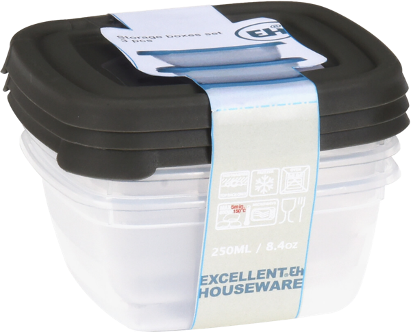 Изображение Контейнер 250мл пластик Купман прямоугольный с крышкой Купман Интернэшнл , 3 шт