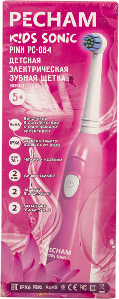 Изображение Зубная щетка с 5 лет электро Пичам розовая Веллнес Групп к/у, 1 шт