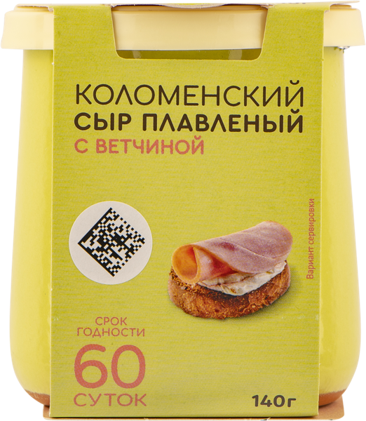 Изображение Сыр 60% плавленый Коломенское с ветчиной Агрокомплекс к/б, 140 г
