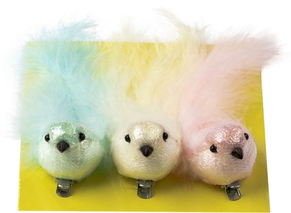 Изображение Сувенир пасхальный на клипсе Домашняя кухня птичка с перьями Домашняя кухня м/у, 3 шт