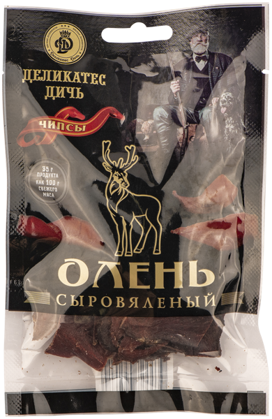 Изображение Чипсы мясные Деликатес дичь олень сыровяленый Деликатес дичь м/у, 35 г