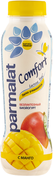 Изображение Биойогурт 1,5% без лактозы Пармалат манго Белгородский МК п/б, 290 мл