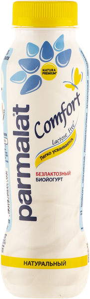 Изображение Биойогурт 1,5% без лактозы Пармалат натуральный Белгородский МК п/б, 290 мл