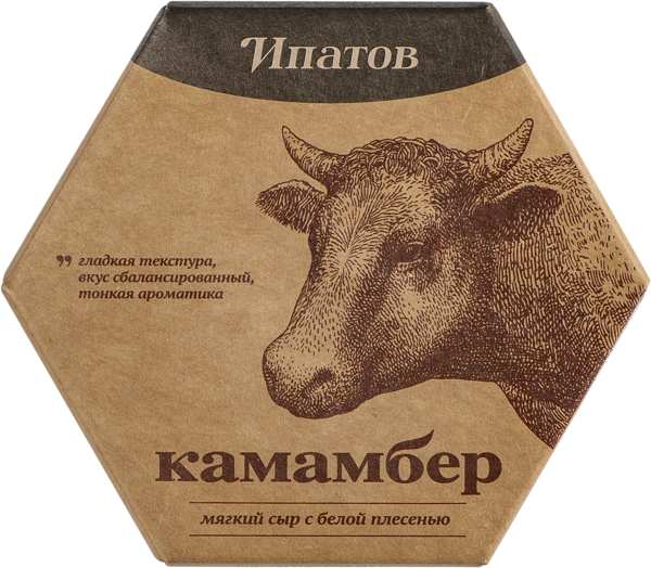 Изображение Сыр 55% с плесневой корочкой Ипатов камамбер Южная сыроваренная компания кор, 125 г