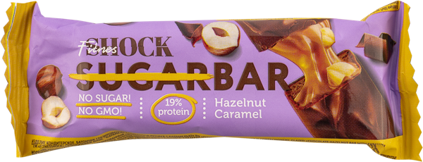 Изображение Батончик протеиновый Фитнес шок шоколад карамель фундук Фитнес десерты м/у, 50 г