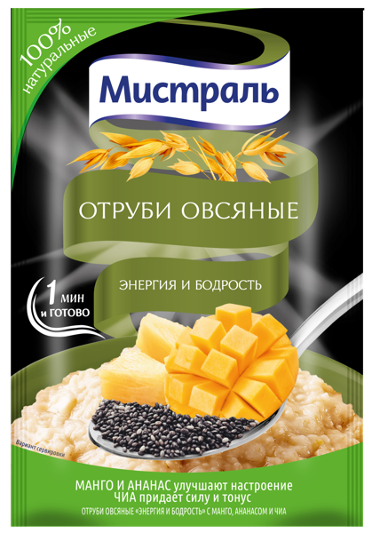 Изображение Отруби овсяные Мистраль энергия и бодрость Полинка м/у, 30 г