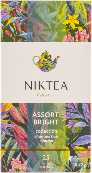 Изображение Чай ассорти в пакетиках Никти брайт Мал ком кор, 25*1,95 г