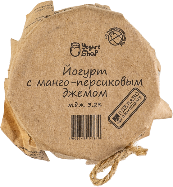 Изображение Йогурт 3,2% Йогурт Шоп с манго-персиковым джемом Йогурт шоп с/б, 185 г