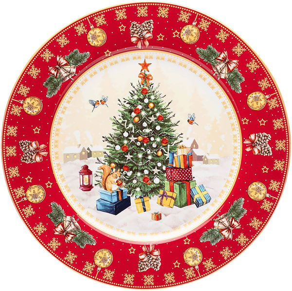 Изображение Тарелка 27см обеденная Лефард елка красная фарфор Лефард , 1 шт