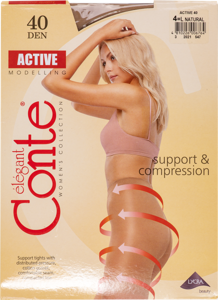 Изображение Колготки 40 ден размер 4 Конте актив натурал Конте СПА м/у, 1 шт